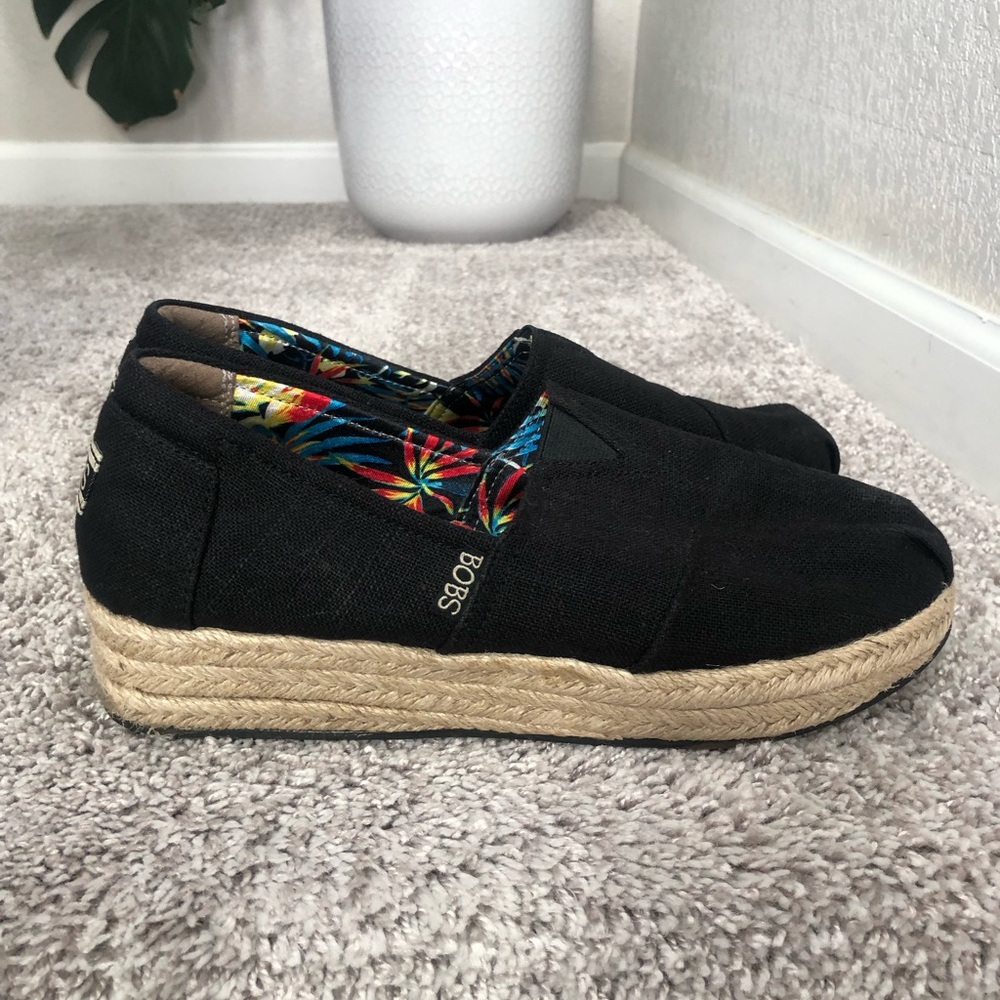 Black Espadrilles BOBS wedges shoes